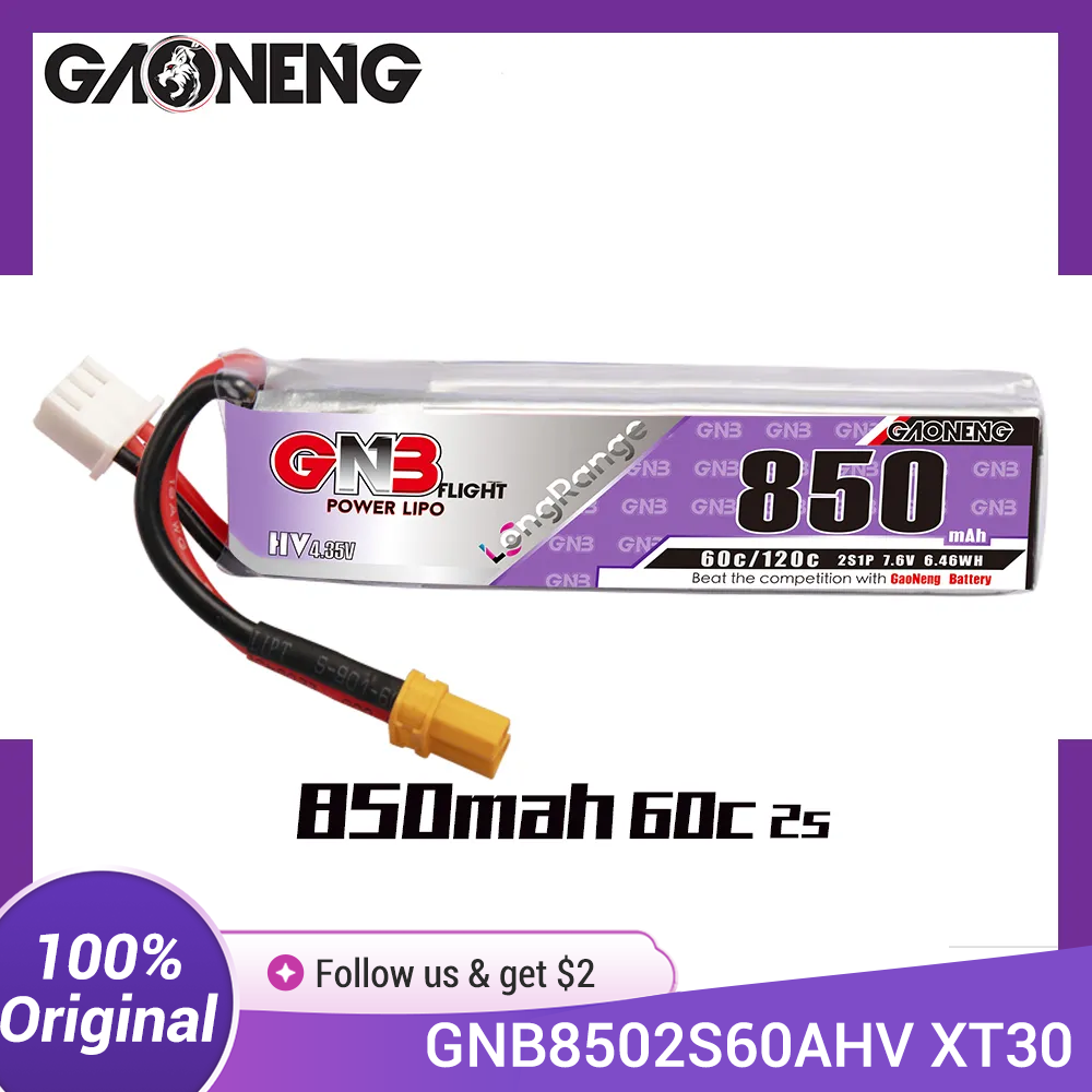 Drone Kit Long Range - GAONENG GNB LiPo Batteria 850mAh 2S